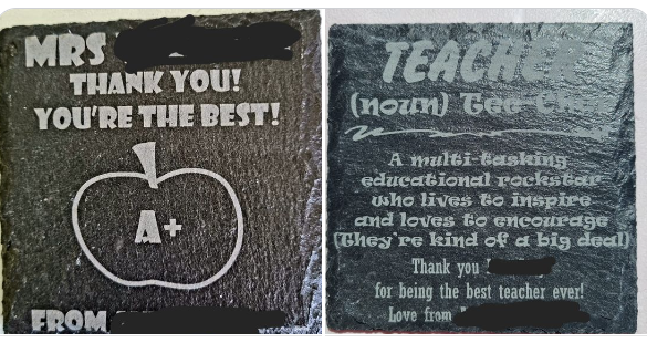 laser engraed coasters